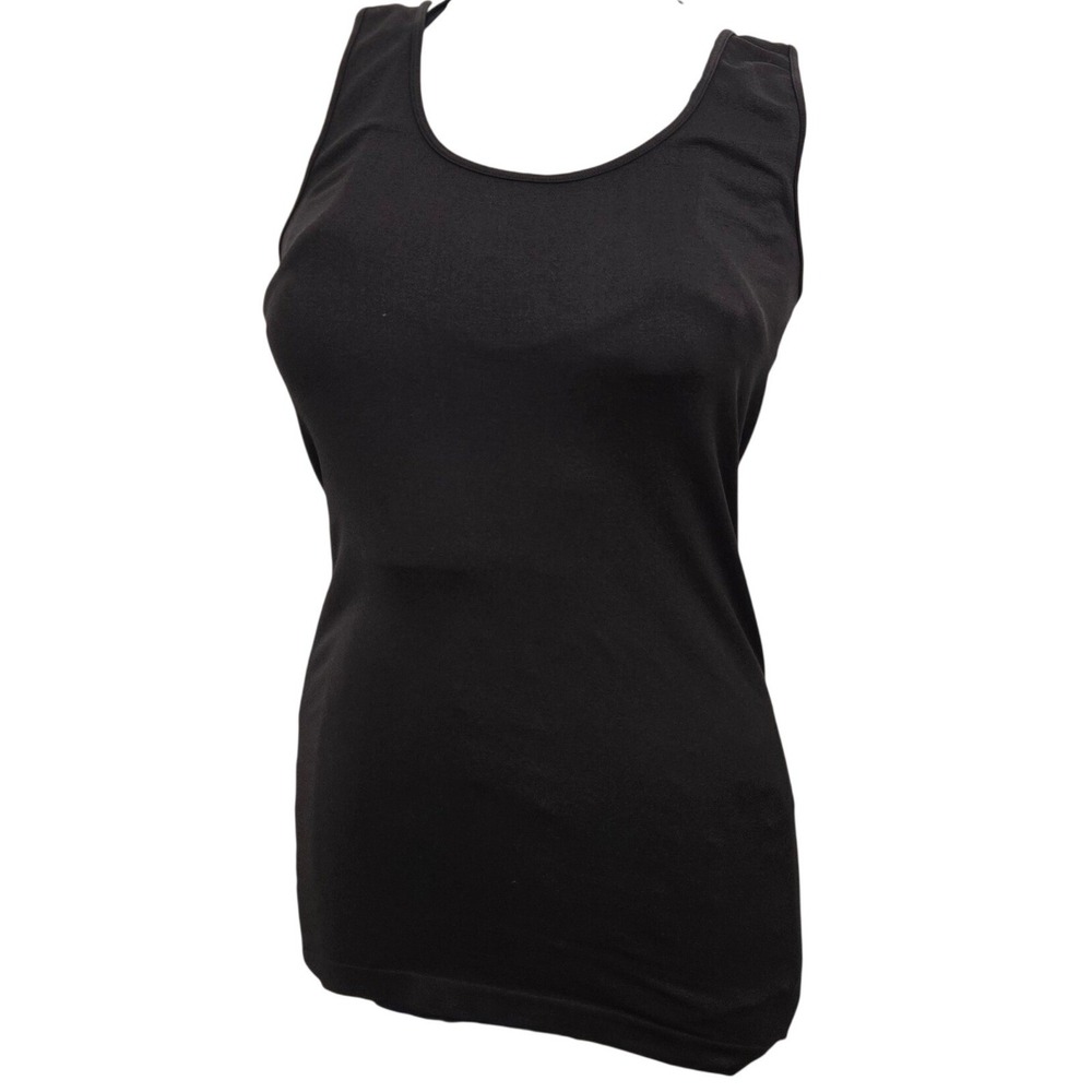 Skinnytees Black /‎ Dark Brown Tank Top One Size Nylon Spandex Basic Layering